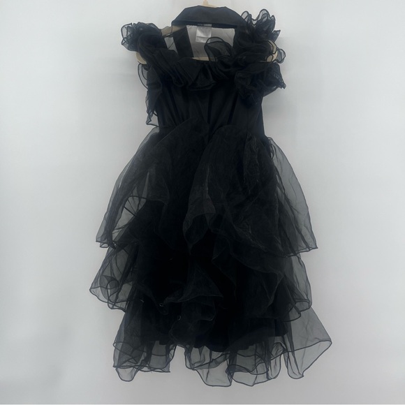 Spirit Halloween Wednesday Addams Costume Dress Black Layered Girl’s Size Small - Picture 5 of 7